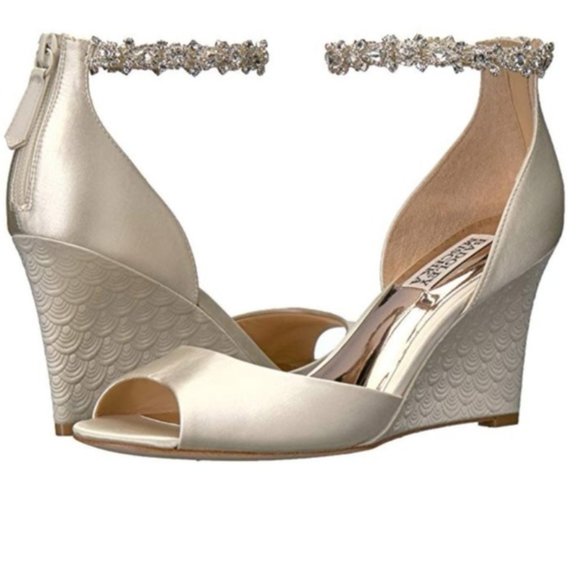 Badgley Mischka Shoes - NEW Badgley Mischka Tahlia Crystal Ankle Wedge